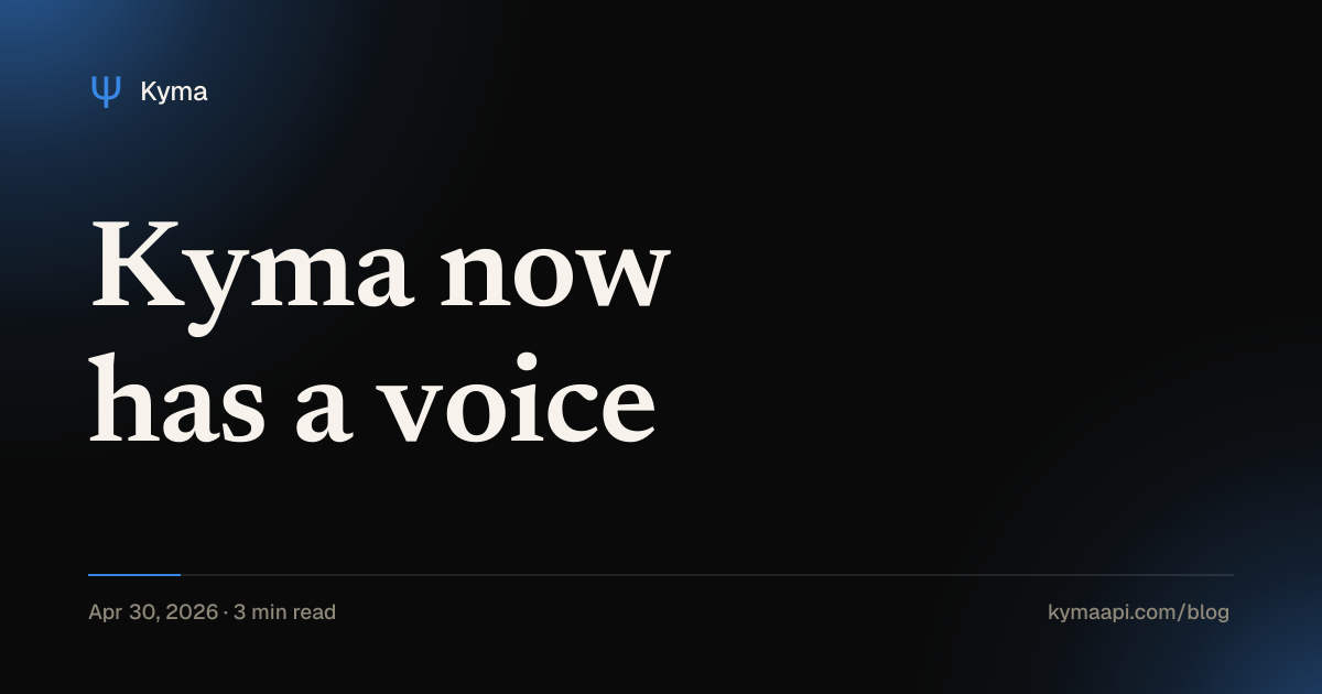 Kyma now has a voice