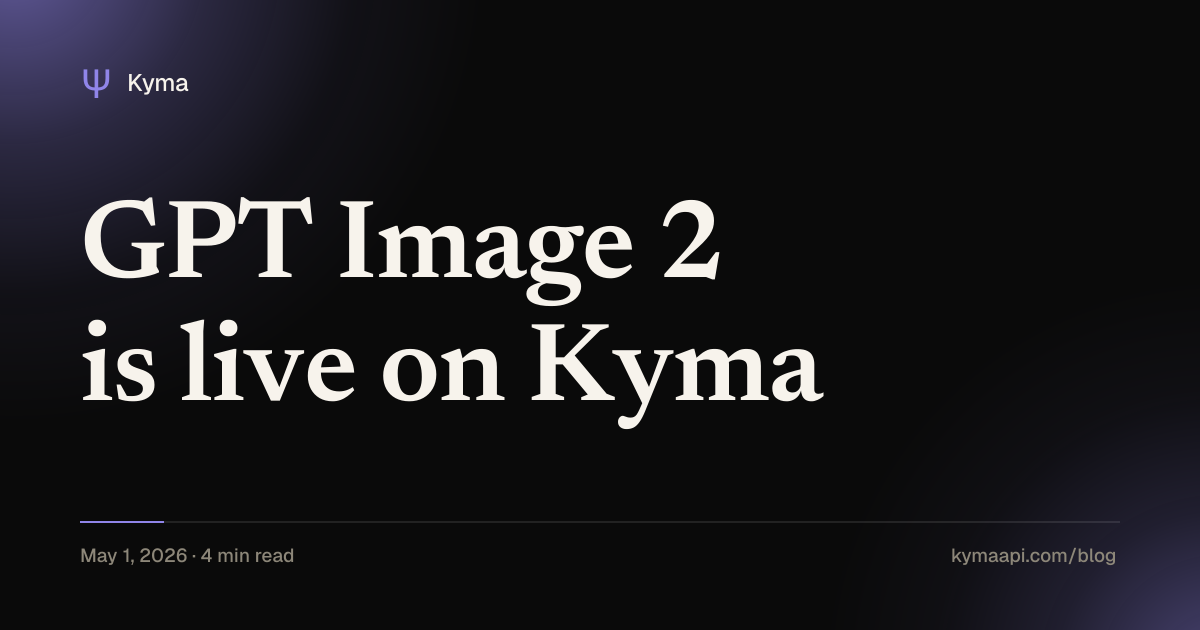 GPT Image 2 is live on Kyma