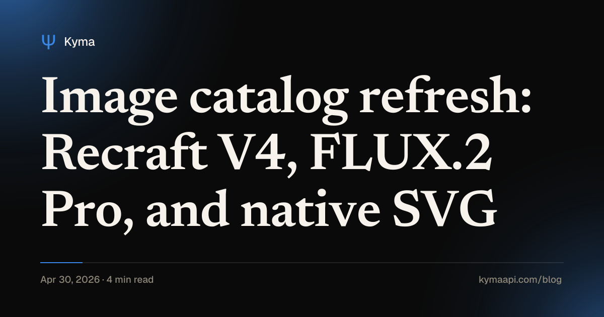 Image catalog refresh: Recraft V4, FLUX.2 Pro, and native SVG