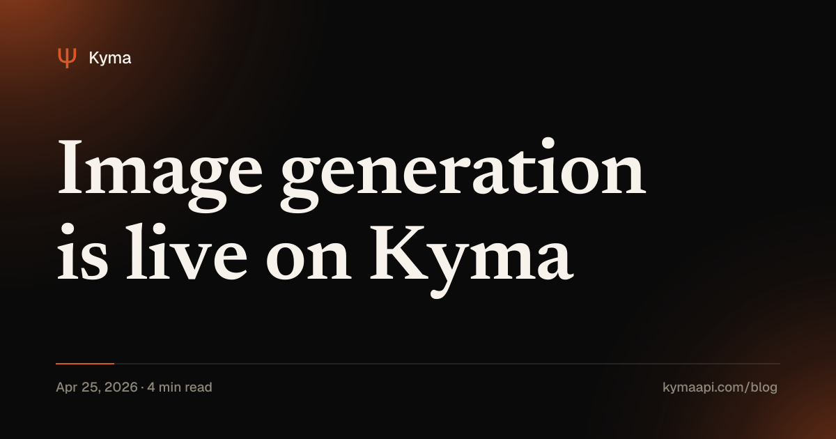 Image generation is live on Kyma