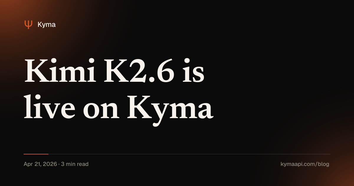 Kimi K2.6 is live on Kyma