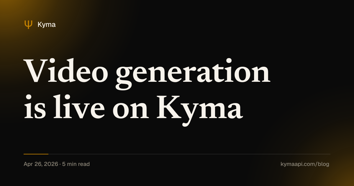 Video generation is live on Kyma