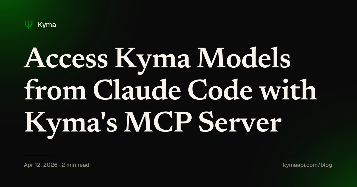 Access Kyma Models from Claude Code with Kyma's MCP Server