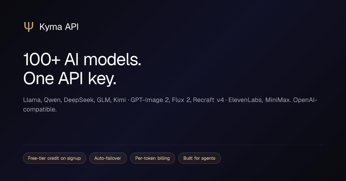 Kyma API — 21 Open-Source LLMs, One Endpoint